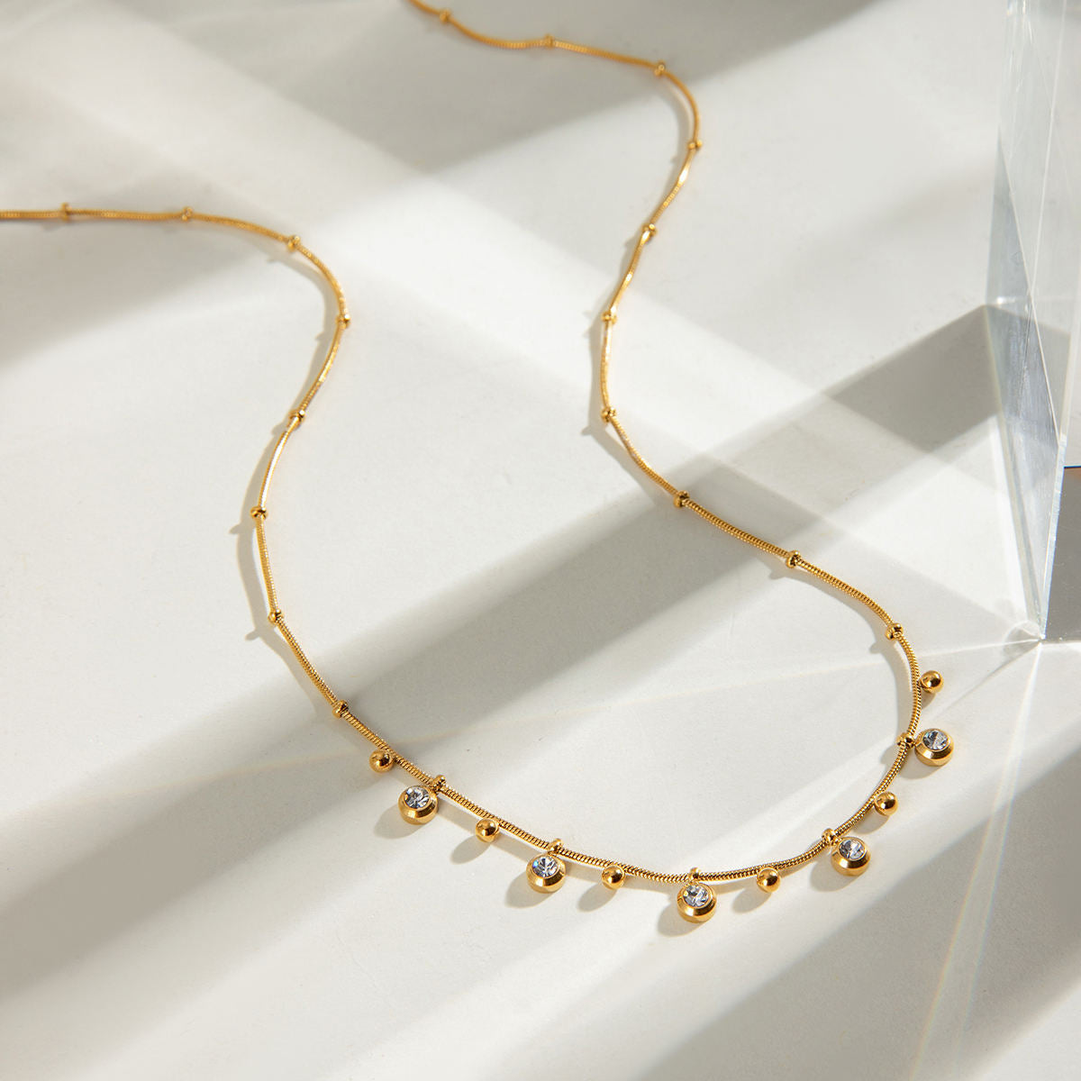 Zircon White Round Zircon Pendant Necklace