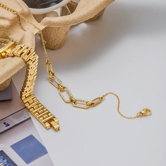 Elegant Oval Zircon Pendant Bracelet