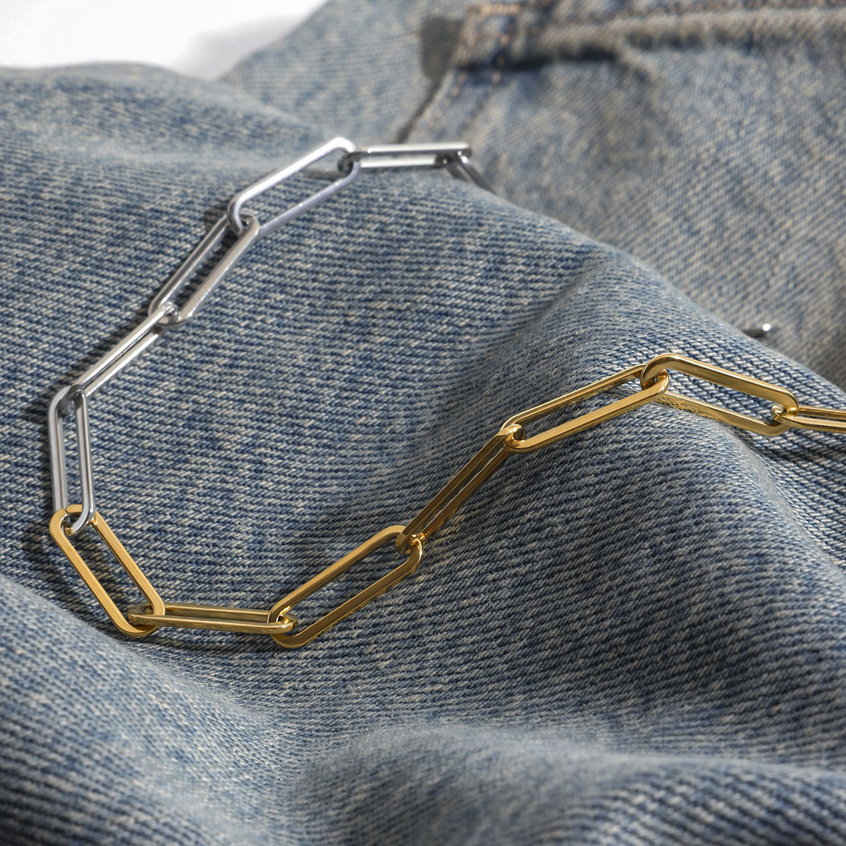 DualHue Paperclip Chain - Unisex Edition