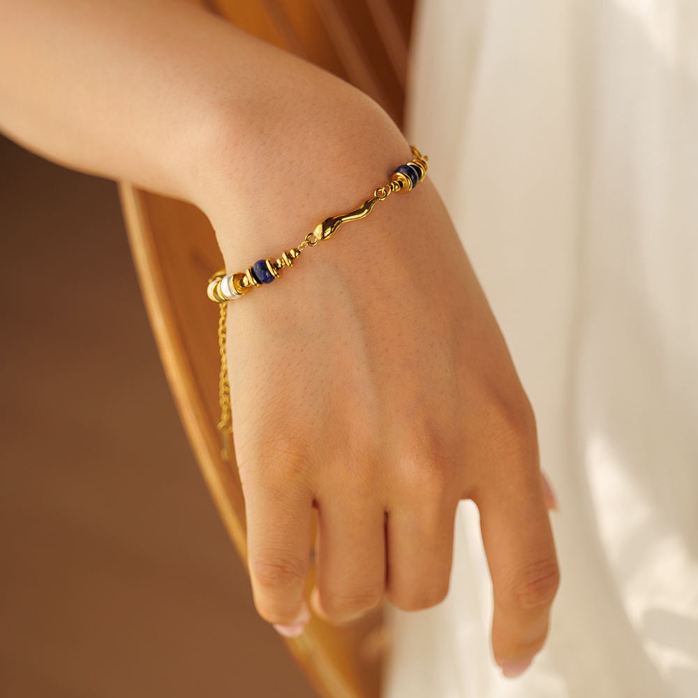 Marine Luxe Bracelet - Blue & Gold Beauty