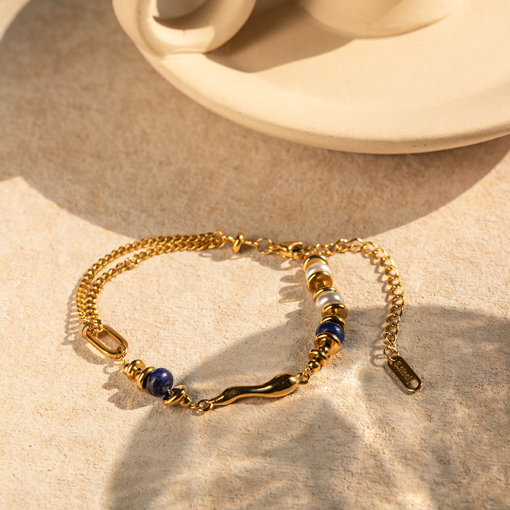 Marine Luxe Bracelet - Blue & Gold Beauty