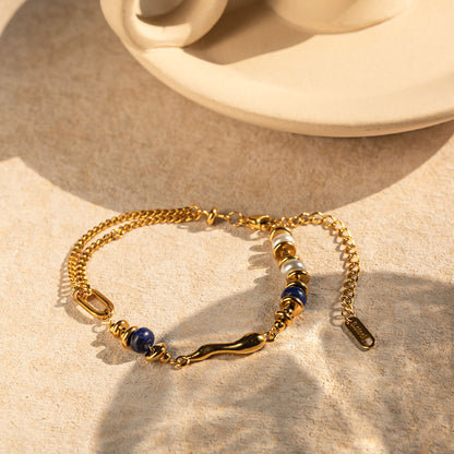 Marine Luxe Bracelet - Blue & Gold Beauty