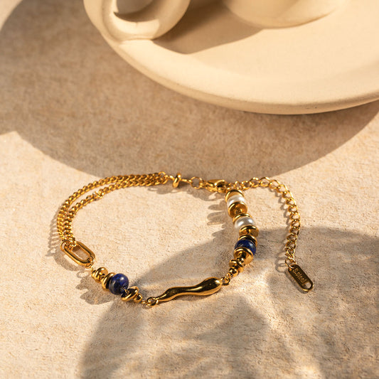 Marine Luxe Bracelet - Blue & Gold Beauty